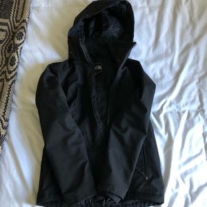 The north face black jacket removable hood